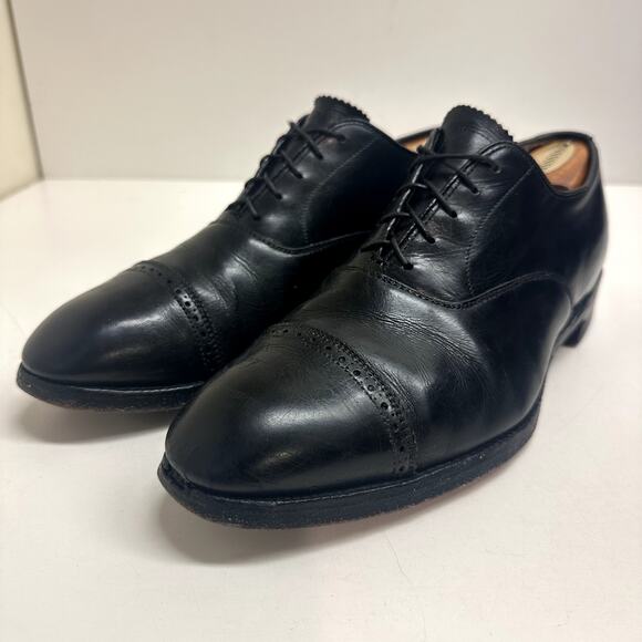 VERY GOOD Alden 901 Perf Tip Bal Oxford (Black Calf) Made in USA 9 - Picture 2 of 10